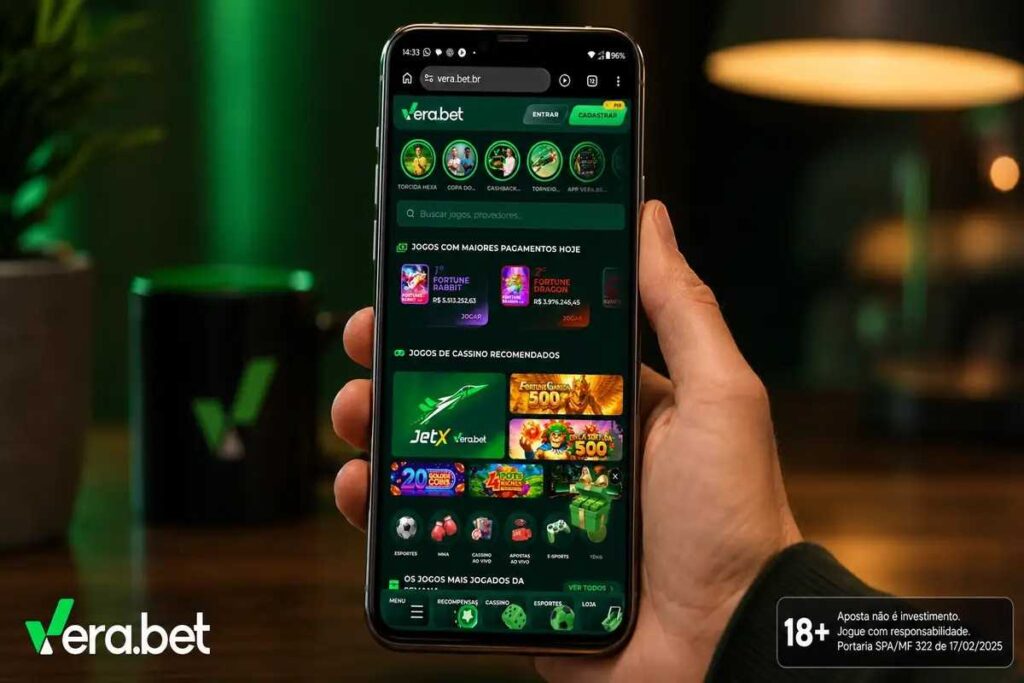Tela de celular com a lista de jogos de uma plataforma de apostas