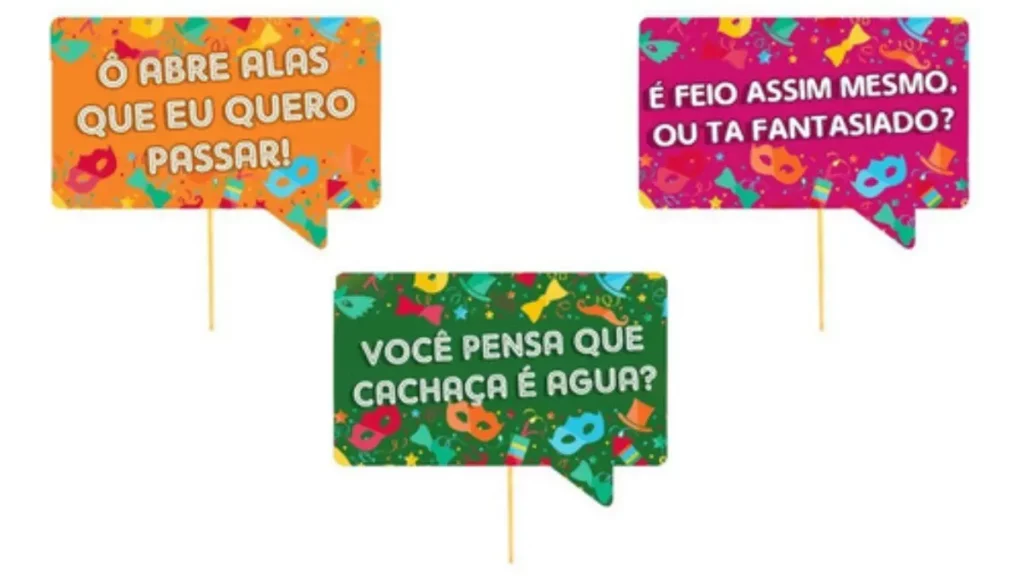 Plaquinhas de carnaval