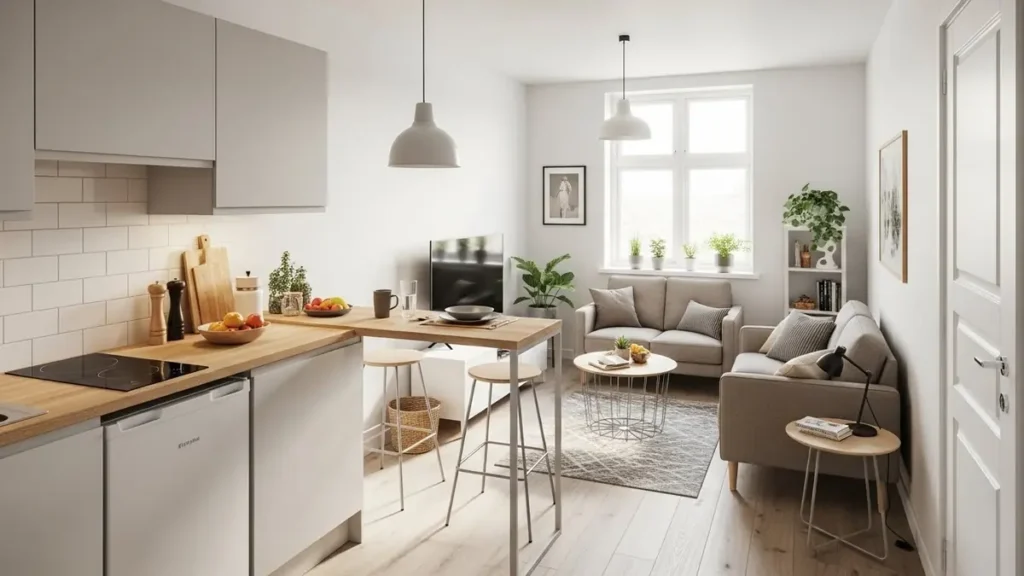 Como dividir sala e cozinha pequenas simples