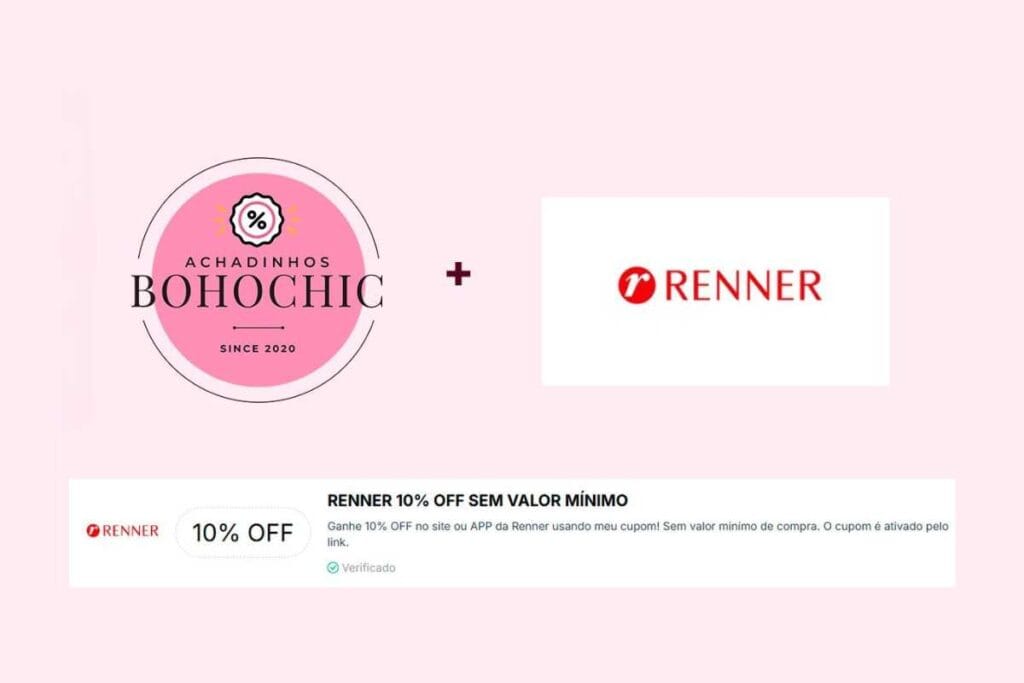 Cupom Renner 10% OFF sem valor mínimo
