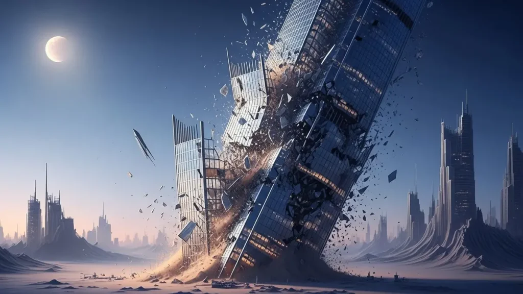 Sonhar com prédio caindo e desmoronando